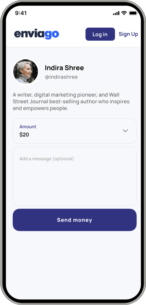 Share and connect app screen